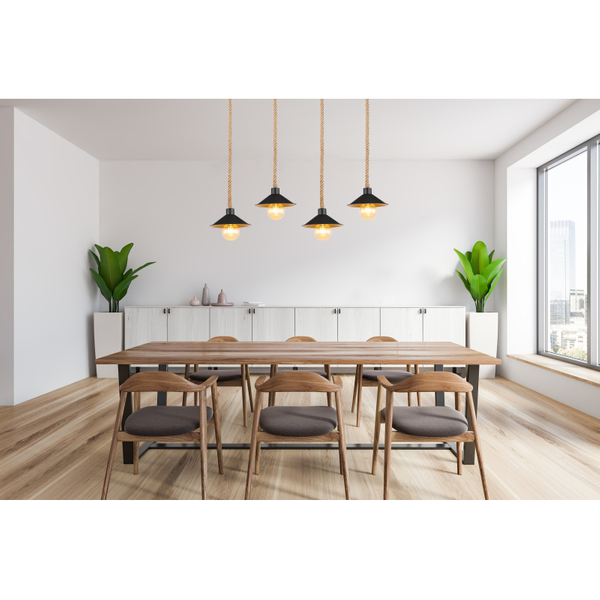 Wisząca lampa Diana 15690-4H  industrial czarna złota