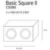 Podwójna lampa sufitowa BASIC SQUARE C0088 Maxlight do kuchni biała