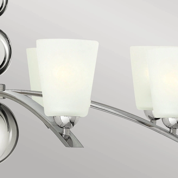 Wielopunktowy żyrandol do salonu Zelda HK-ZELDA8-PN Hinkley biały nikiel