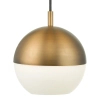 Okrągła wisząca lampa Andre AND0142 kula biała mosiądz