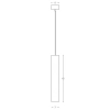 Podłużna wisząca lampa 22214 cylindryczna tuba drewniana czarna