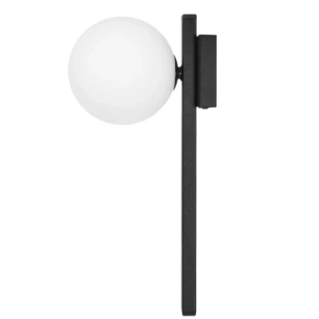 Ścienna lampa szklana Korfu K-5462 kulista metalowa biała czarna