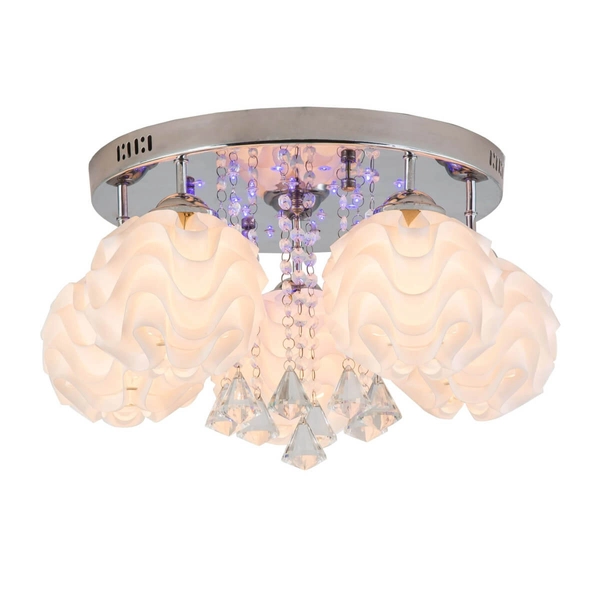 LAMPA sufitowa SADA LP-119/5C Light Prestige eklektyczna OPRAWA łańcuszki crystal glamour białe srebrne