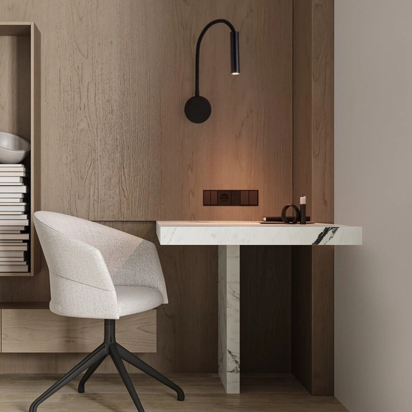 Ścienny kinkiet z regulacją VIRU LE44287 LED 6W 3000K metalowa czarna