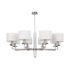 Abażurowy żyrandol Modesto MOD-ZW-8 (BC) tkaninowy biały nikiel