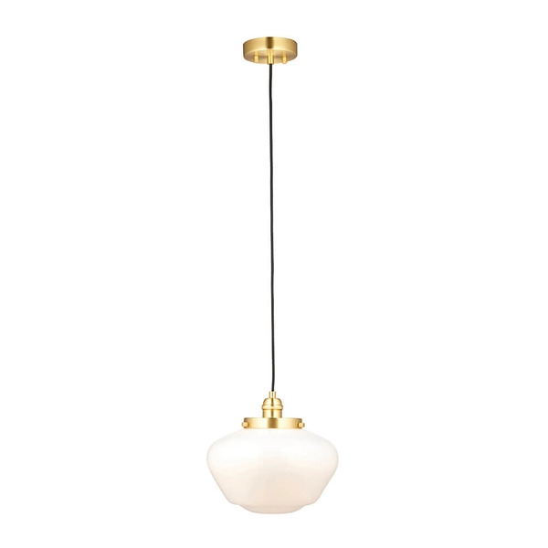 Wisząca lampa do salonu Camberley 97692 szklana mosiądz biały