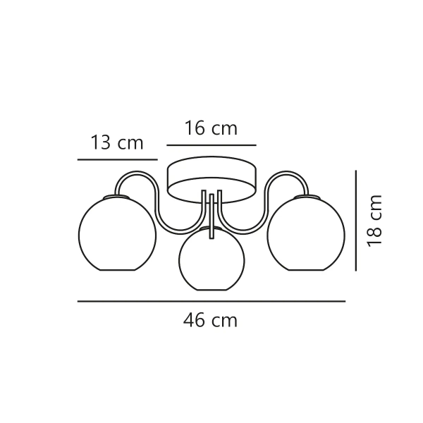 Potrójna lampa sufitowa Franca 2312506035 szklane kule mosiądz błyszczący
