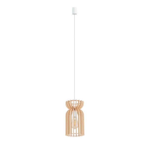 Skandynawska lampa wisząca Kymi 10571 Nowodvorski nad stół drewniana biała