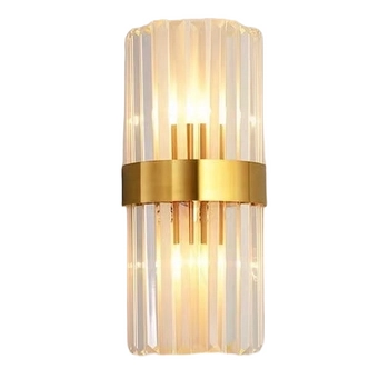 Kryształowa lampa ścienna CGLUXITWALL do pokoju mosiądz