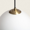 Wisząca lampa kula Lazzur ABR-LWL-E27 Abruzzo metal szkło biały złoty