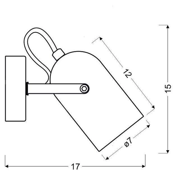 Kinkiet lampa ścienna GRAY 91-66473 metalowa regulowany reflektorek szary
