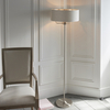 Lampa podłogowa Highclere 94359 Endon vintage z abażurem beż chrom