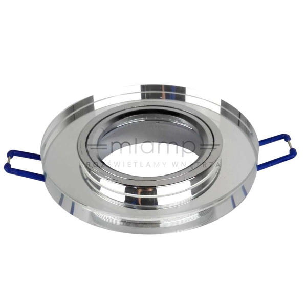 Wpust LAMPA sufitowa VIDI ROUND 11G-S/CH + OP040 INQ okrągła OPRAWA podtynkowa OCZKO szklane do zabudowy chrom