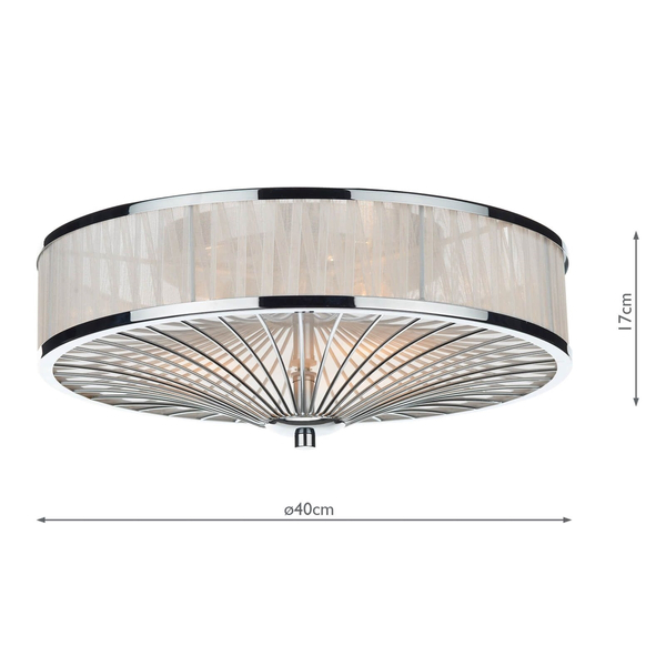Dekoracyjny okrągły plafon Oslo OSL5050 Dar Lighting hampton chrom biały
