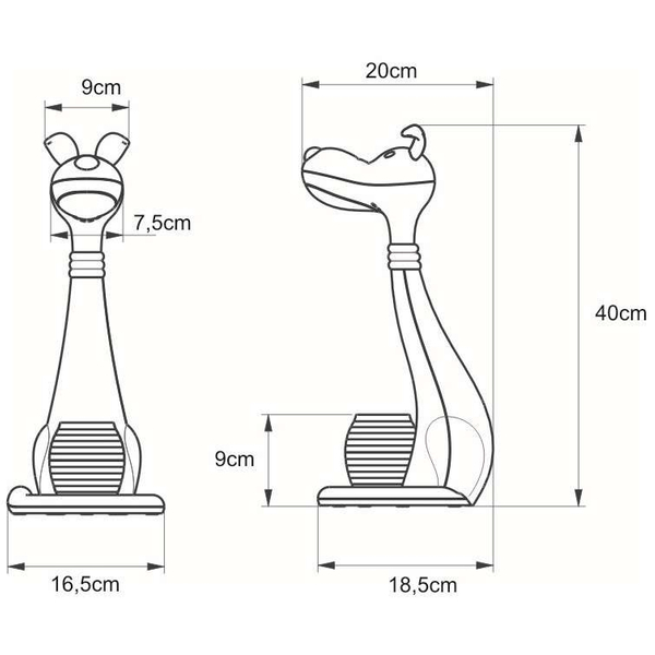 Stojąca lampka K-BL1607 biała Kaja dziecięca LED 6W 3000K-6000K pies biały