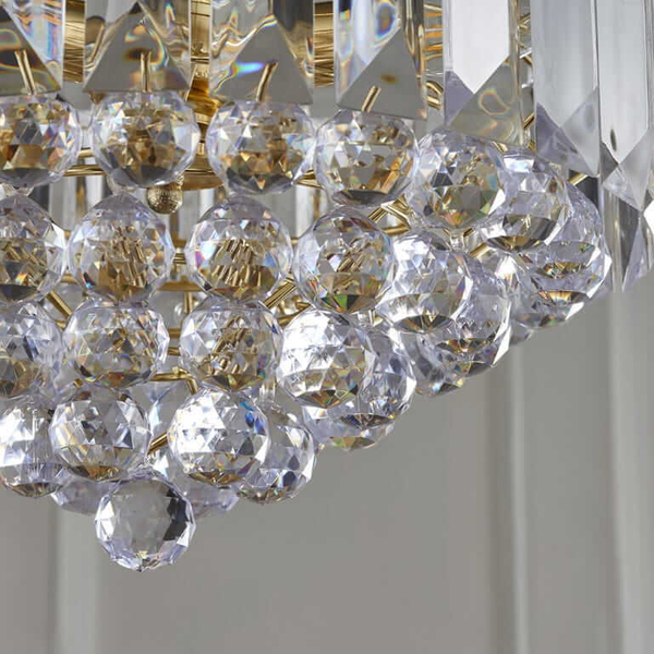 Lampa wisząca z kryształkami Fargo FARGO-14BP Endon mosiądz przezroczysta
