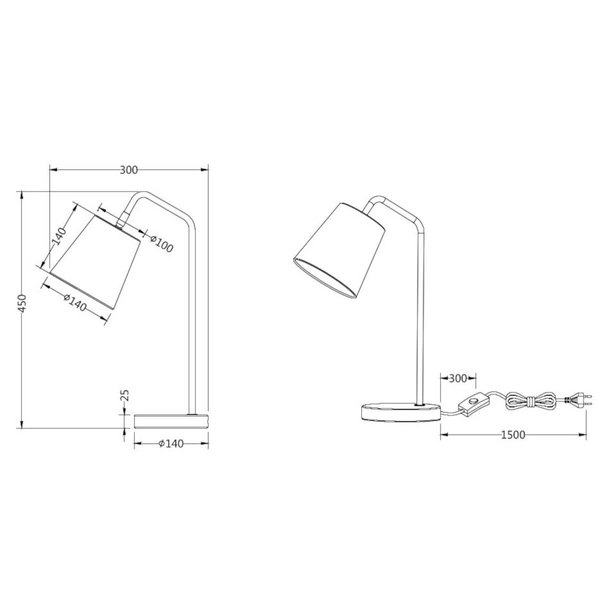 Lampka na biurko Buddy R51721031 młodzieżowa biała