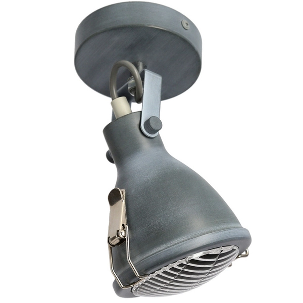 Industrialna lampa kinkiet CRODO 91-71101 reflektorek regulowany szary