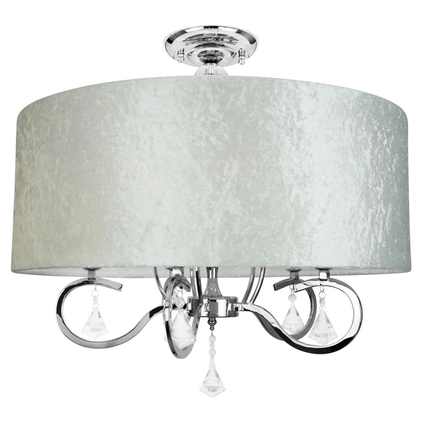 Salonowy plafon glamour AMSTERDAM C0060 Maxlight glass chrom biały