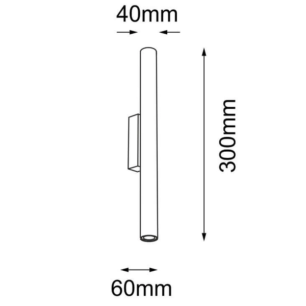 Kinkiet ścienny Yabu 4048 tubka rurka spot nowoczesna do sypialni czarna