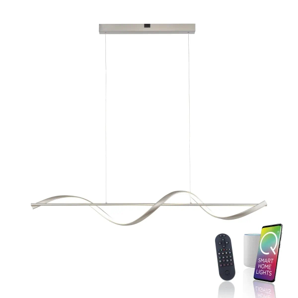 Wisząca lampa Q-SWING srebrny 2385-55 1xLED 24W 2700-5000K do jadalni