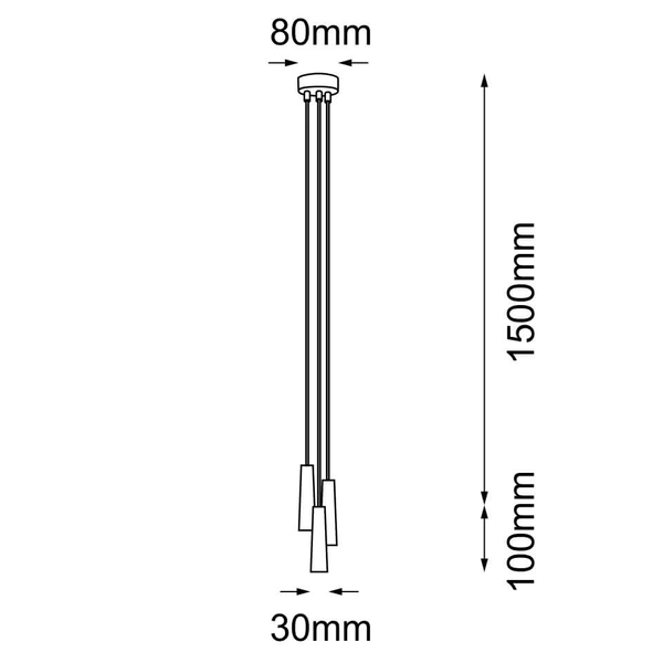 Potrójna lampa wisząca Sura 5121 Shilo podłużna nad stół czarna