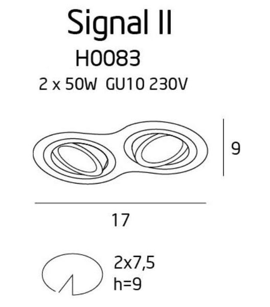Wpuszczana LAMPA sufitowa SIGNAL II H0083 Maxlight podtynkowa OPRAWA metalowe oczka do zabudowy białe