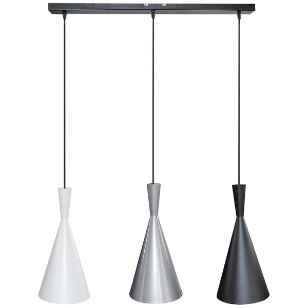 Wisząca lampa nowoczesna Trincola 5312 sypialniana biała srebrna czarna