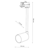 Trójobwodowa lampa wisząca tuba Tracer 4931 TK Lighting szynowa czarna
