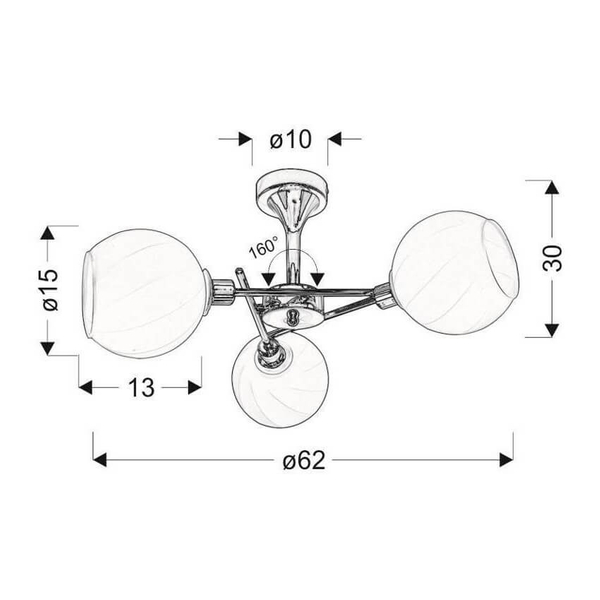 Pokojowa lampa sufitowa Raul 33-72221 kule chrom biała