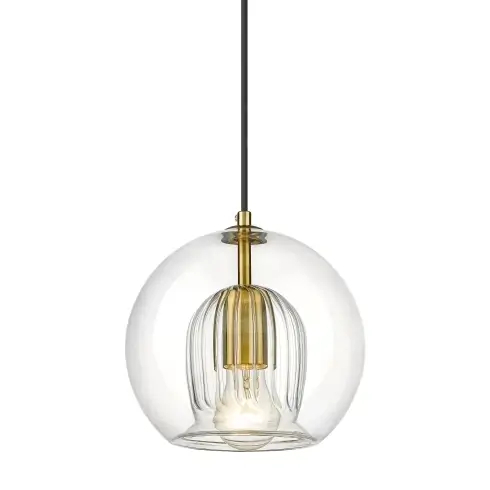 Szklany zwis Arette złota lampa wisząca kula do sypialni