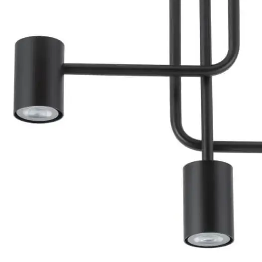 3-punktowa lampa sufitowa Luis czarny plafon nad stół