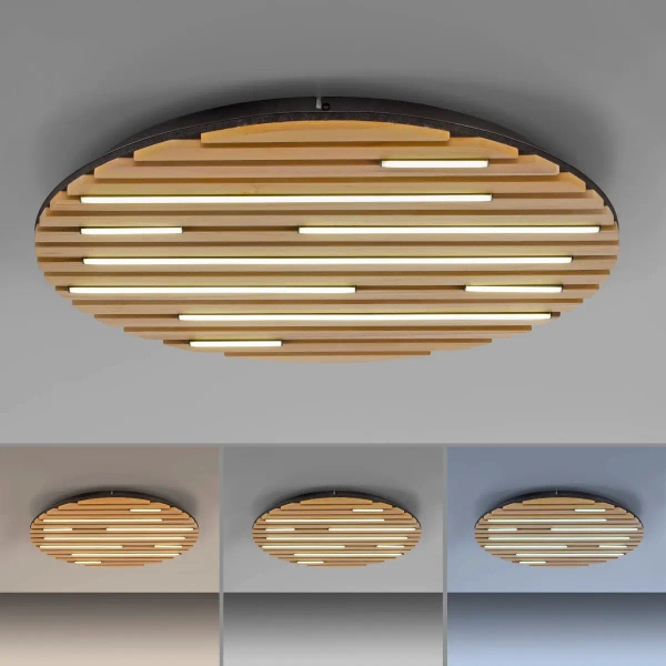 Okrągła lampa sufitowa Q-AKUSTIK brązowa 6421-79 1xLED 38W 2700-5000K CCT