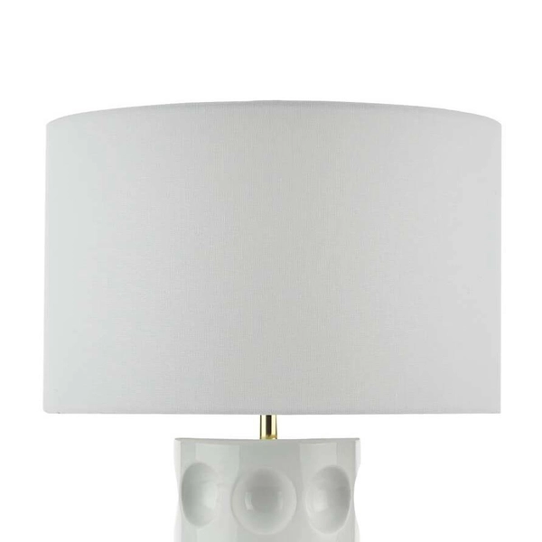Ceramiczna lampa stołowa Dimple DIM422 Dar Lighting biała złota