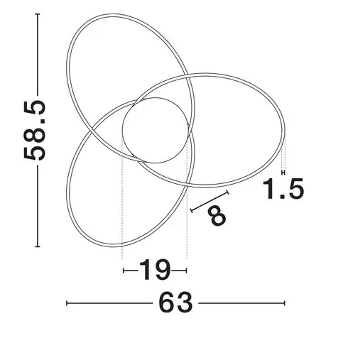 Pierścieniowy plafon do jadalni GANTELO LE45492 LED 48W 3200K czarny złoty