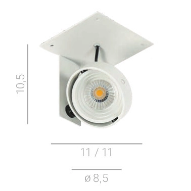 LAMPA sufitowa PATRIZIO GL7118-1/1X12W 4000K WH+BL Italux podtynkowa OPRAWA regulowana LED 12W wpust reflektorek biały