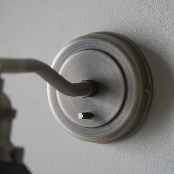 Metalowa lampa ścienna Franklin 98751 Endon do gabinetu cyna czarna
