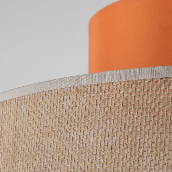 Abażurowa lampa wisząca Duo 3227 tuba z juty pomarańczowy