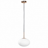 Lampa wisząca szklana Omi 1183 Zumaline owalna nad wyspę biała złota
