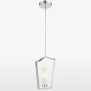 Wisząca lampa salonowa Dublin szklana tuba w ramce chrom