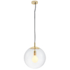 Wisząca LAMPA hygge ALUR 10738109 Kaspa szklana OPRAWA kulisty ZWIS skandynawski kula ball złota przezroczysta