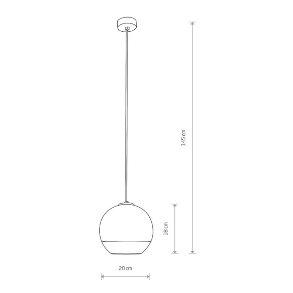 Nowoczesna lampa wisząca Globe Plus 7605 do sypialni ball srebrna