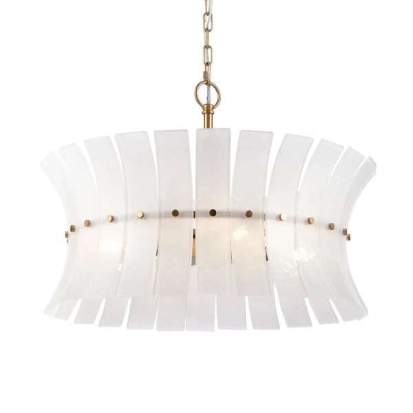 Szklana lampa zwisająca Lancaster P04456BR do salonu mosiądz