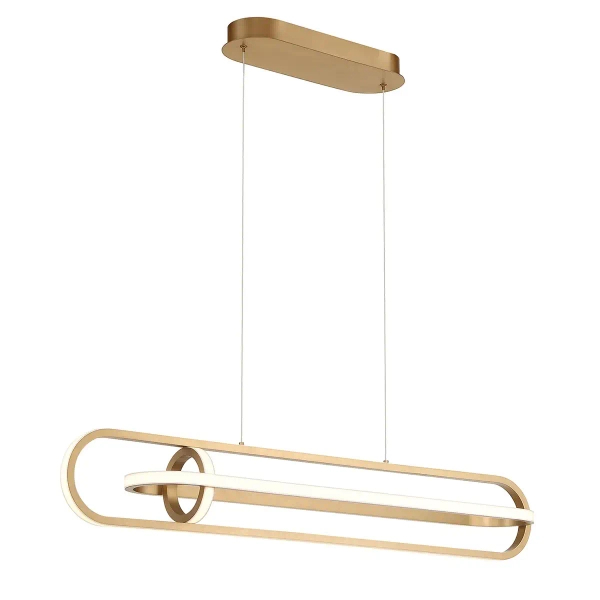 Wisząca lampa owalna Demark QN-DEMARK-LP-BG LED 58W 3000K nad stół złoty