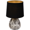 Abażurowa LAMPKA nocna MARMO 47508/81/30 Lucide stojąca LAMPA stołowa ceramiczna czarna