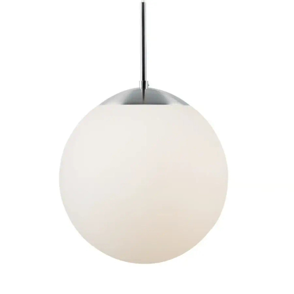 Wisząca lampa szklana kula CAFE 39563001 do salonu biały srebrny