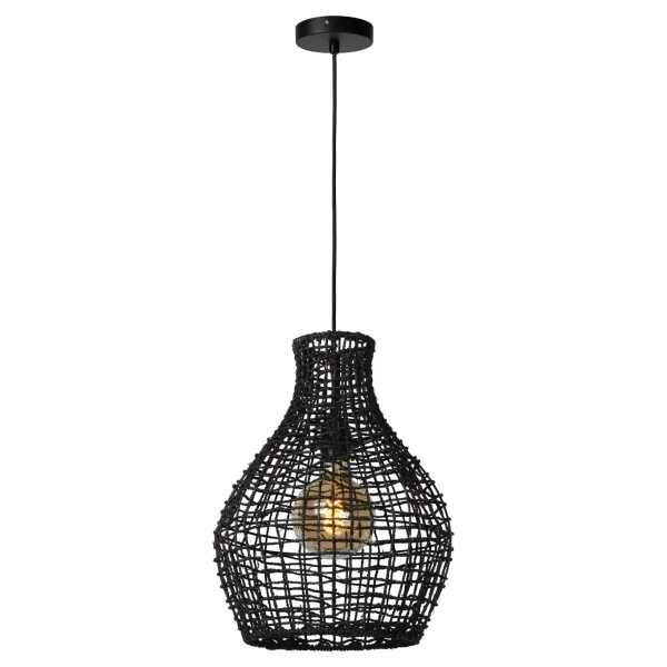 Wisząca lampa boho ALBAN 03438/35/30 Lucide pleciona czarny