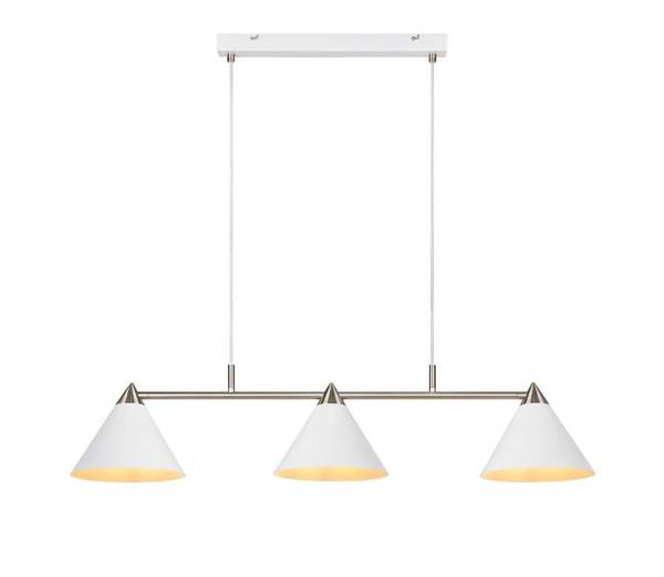 Wisząca lampa nowoczesna Klint do salonu biała stal