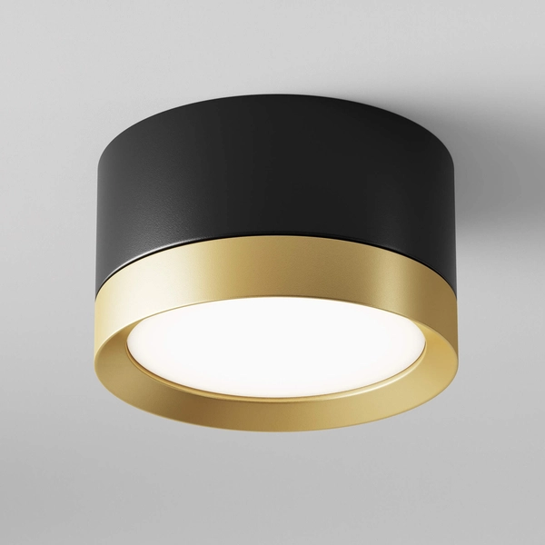 Okrągła oprawa sufitowa LED 12W czarna złota Hoop OUTLET