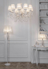 Pałacowa lampa wisząca Grace ARM247-10-G crystal biała